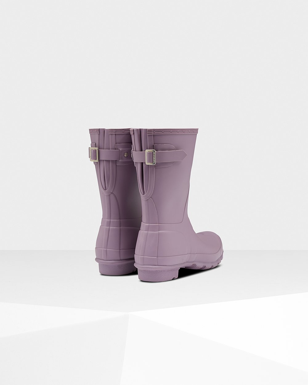 Womens Short Rain Boots - Hunter Original Back Adjustable (30HABCYEV) - Purple